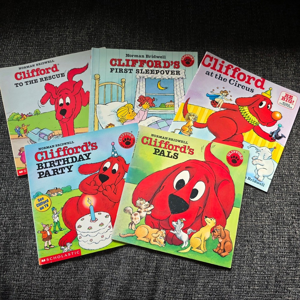 Scholastic Clifford The Big Red Dog Vintage Paperback Book Lot 5 Kids Books